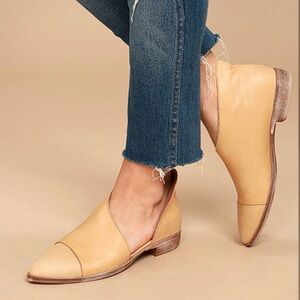 Free People Royale Tan / Light Brown Natural Leather D’Orsay Pointed Toe Booties